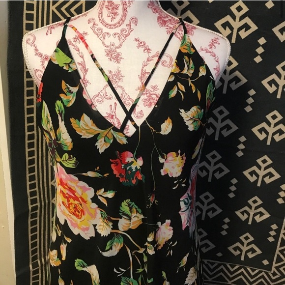 Green, Red, Yellow Floral Strappy Maxi Dress - Picture 2 of 3